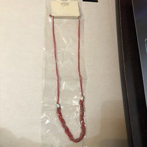 3/$15  Mia Collection Red Cord String Necklace braided with gold tone Fashion